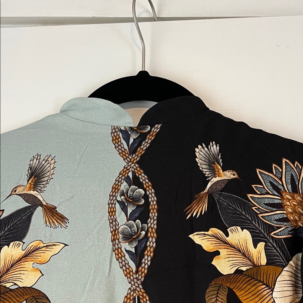 FARM Rio Mixed Snake Garden Wrap Wavy Minidress with Scalloped Edge - Picture 10 of 10